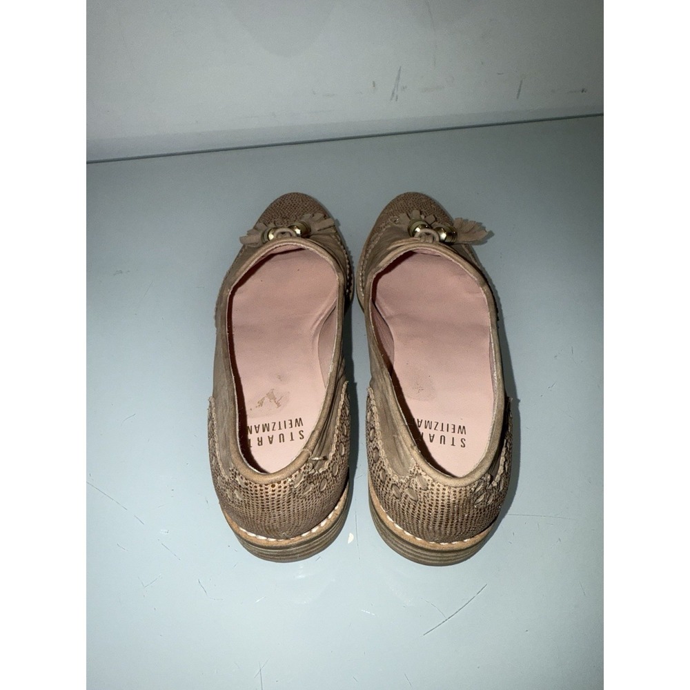 Stuart Weitzman Tan Leather Tassel Loafers Flats Oxfords Shoes Women's Size 4.5M - Picture 4 of 10